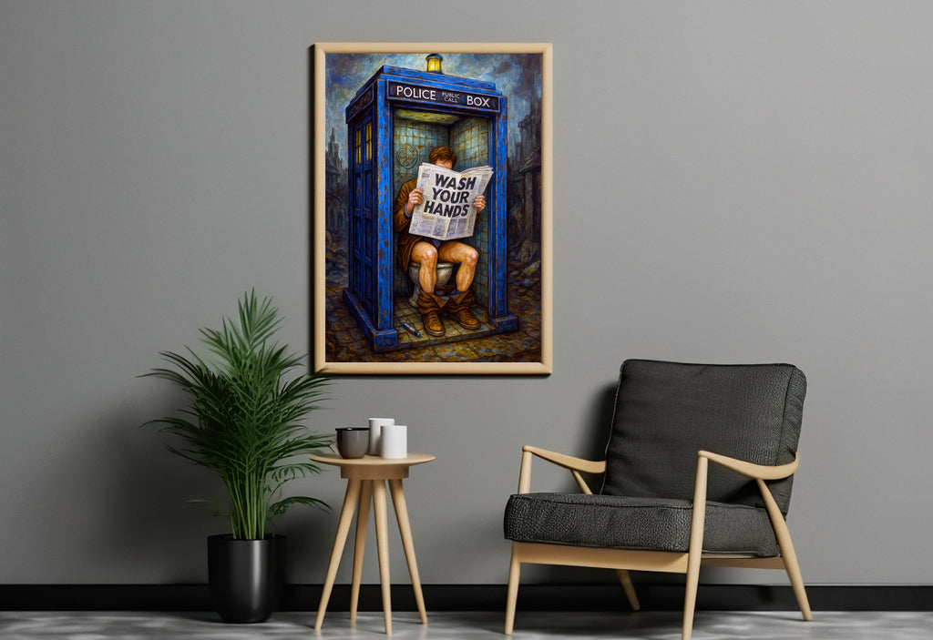 TRVLR .1 - Blue Box Bathroom Wall Art Print - Single VrA MU6