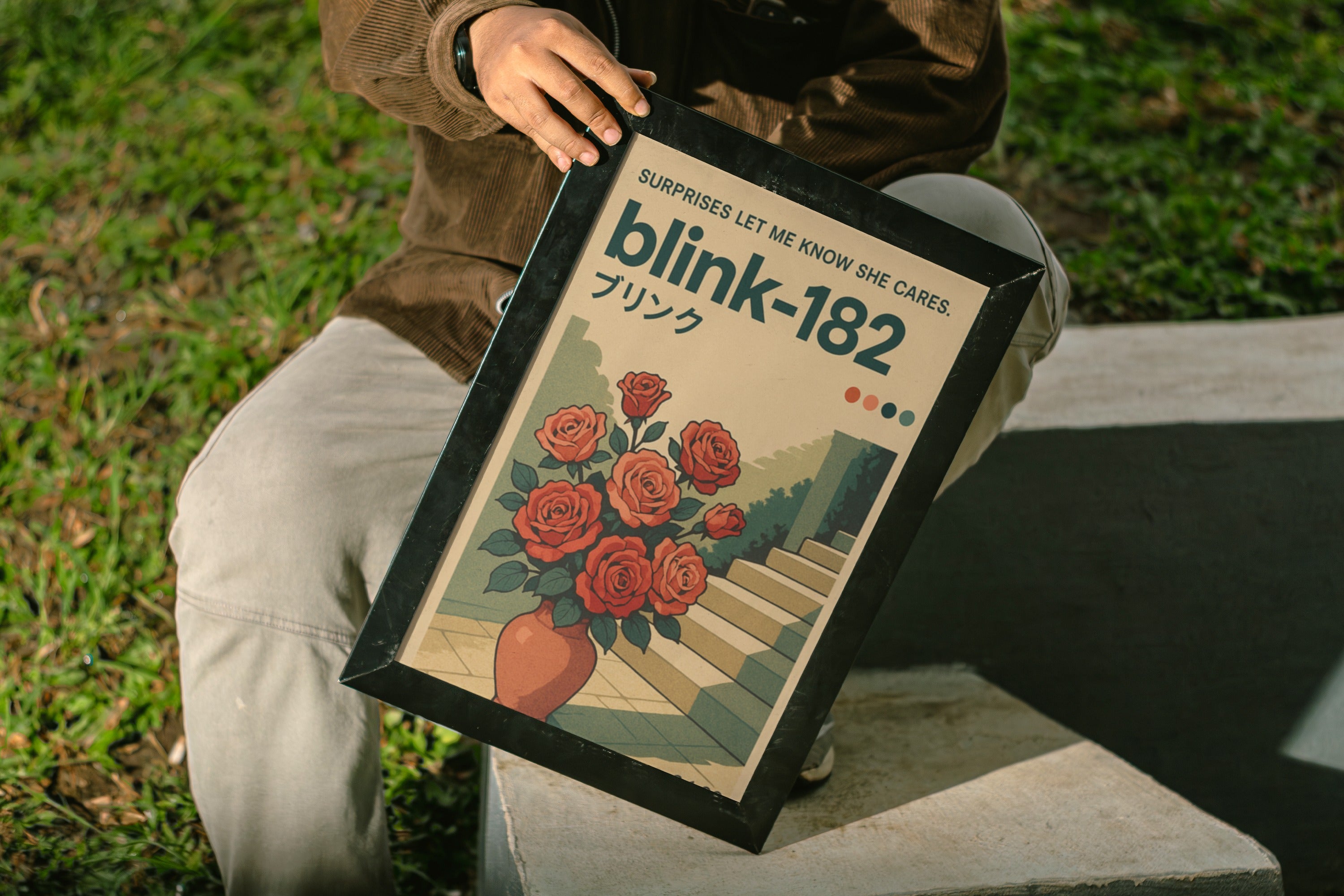 PNKRK .2 - Roses by the Stairs II Wall Art Print - Single VrA MU4