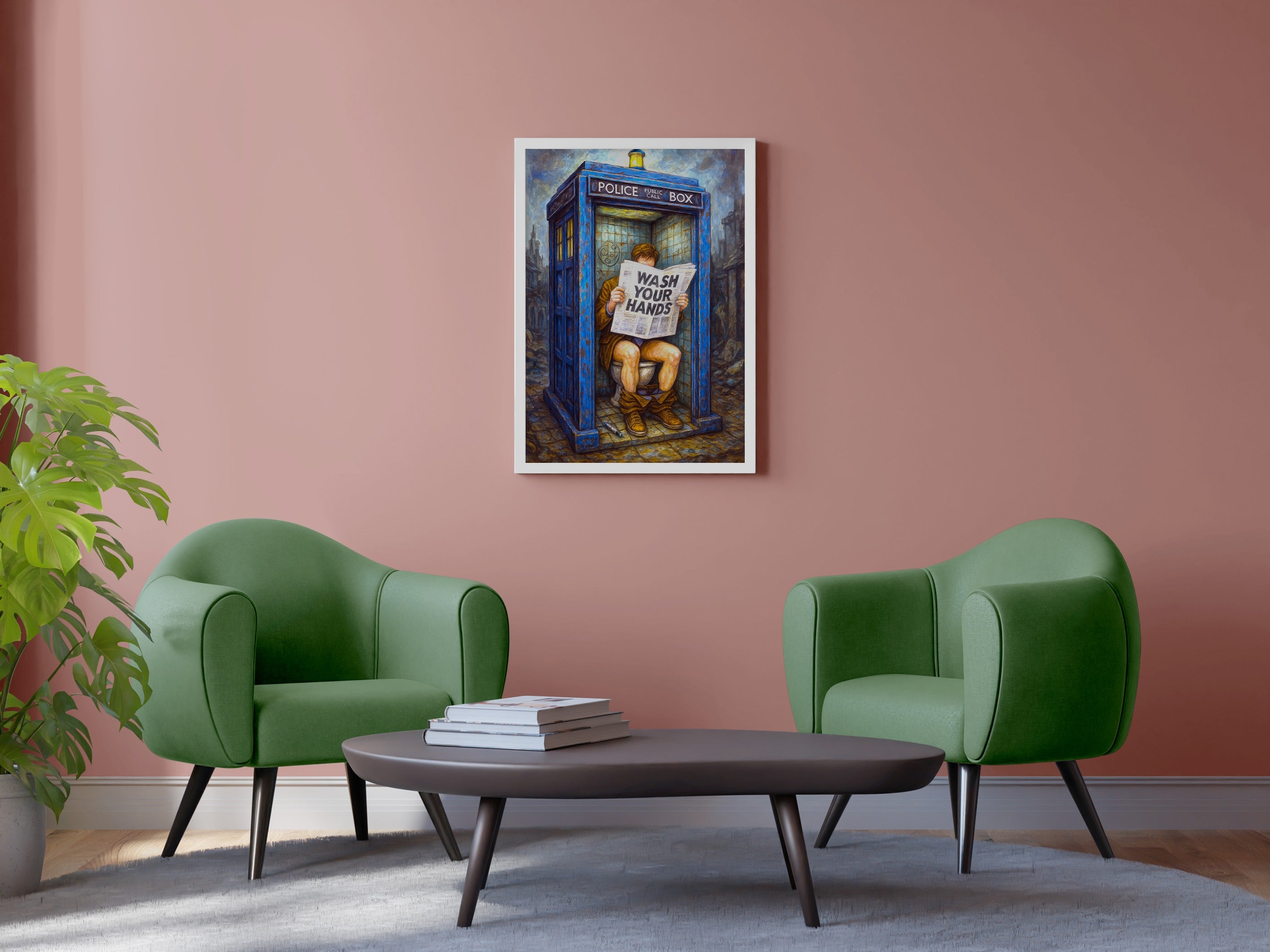 TRVLR .1 - Blue Box Bathroom Wall Art Print - Single VrA MU3