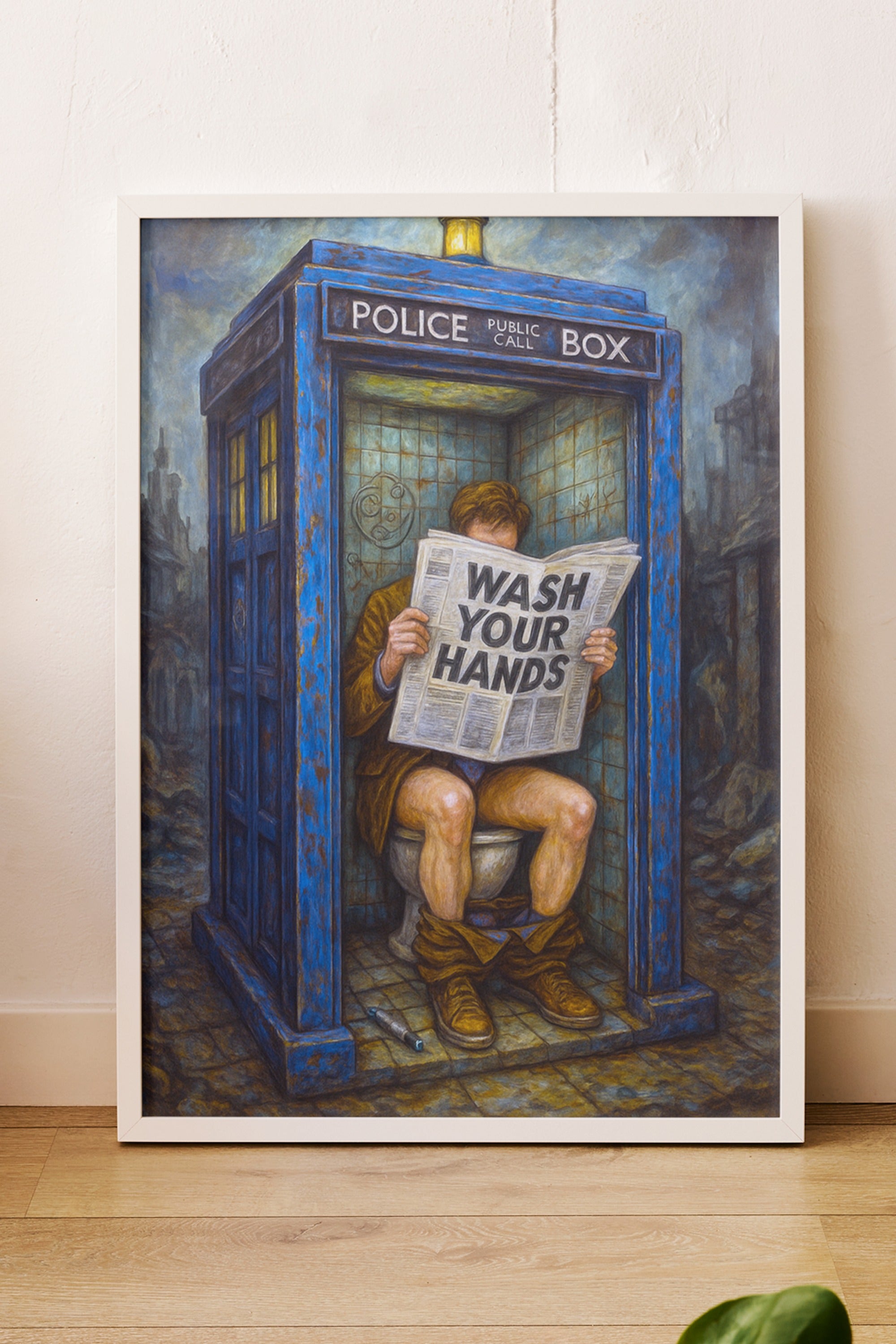 TRVLR .1 - Blue Box Bathroom Wall Art Print - Single VrA MU2