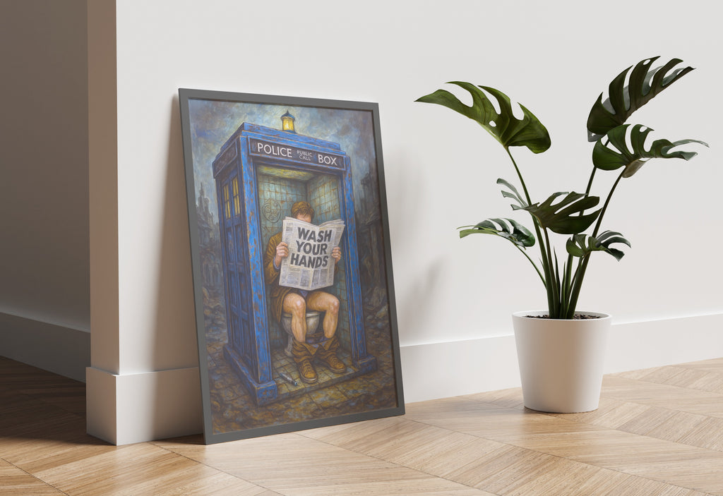 TRVLR .1 - Blue Box Bathroom Wall Art Print - Single VrA MU7