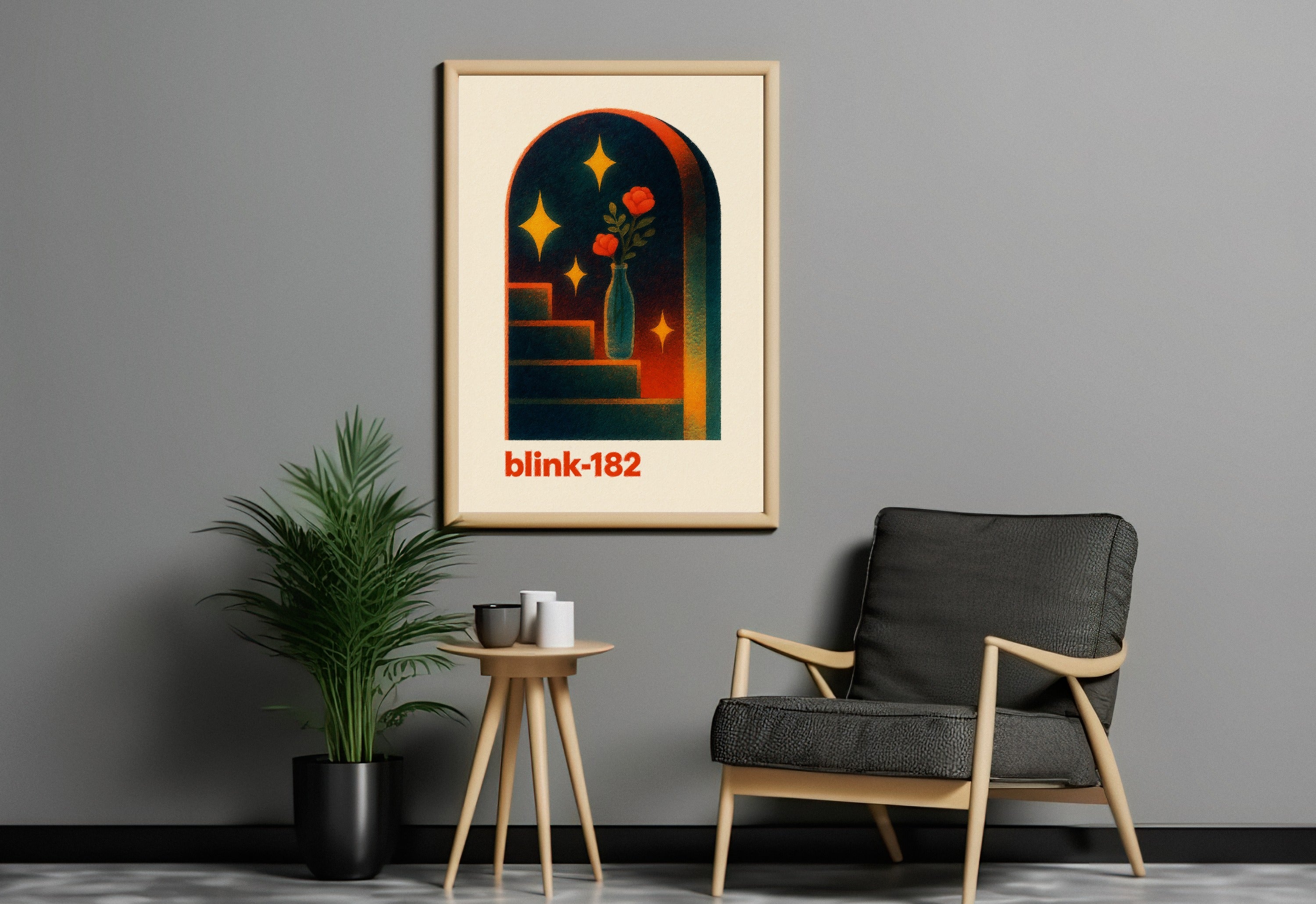 PNKRK .1 - Roses by the Stairs Wall Art Print - Single VrA MU6